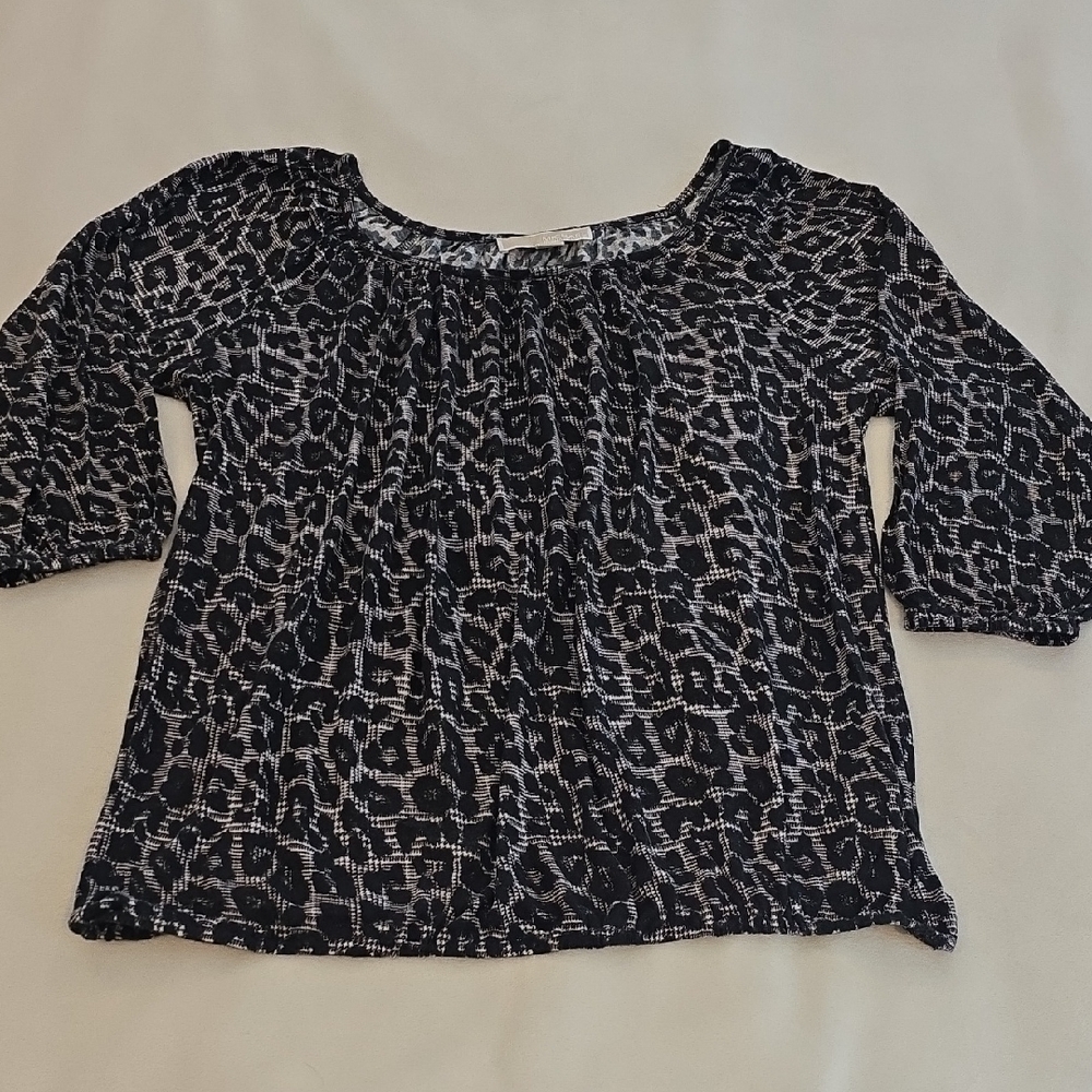 Michael Kors Black and White Patterned Blouse